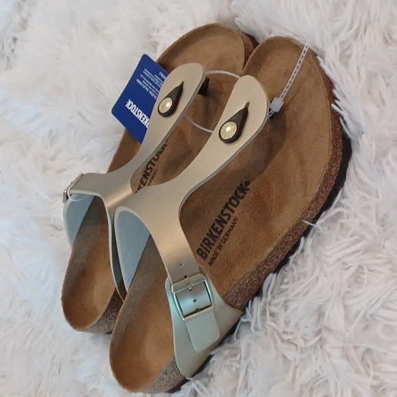 BRAND NEW Birkenstock Gizeh Soft Cork Footbed Thong Gold EU Size 40 - Picture 3 of 16